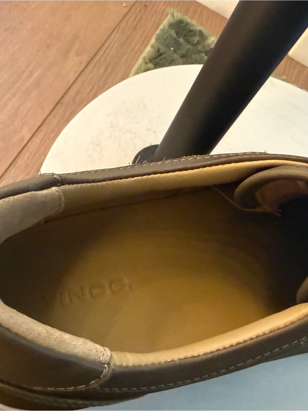 VINCE Olive Canvas Low-Top Sneakers with White Toe Rubber Sole - Picture 6 of 9